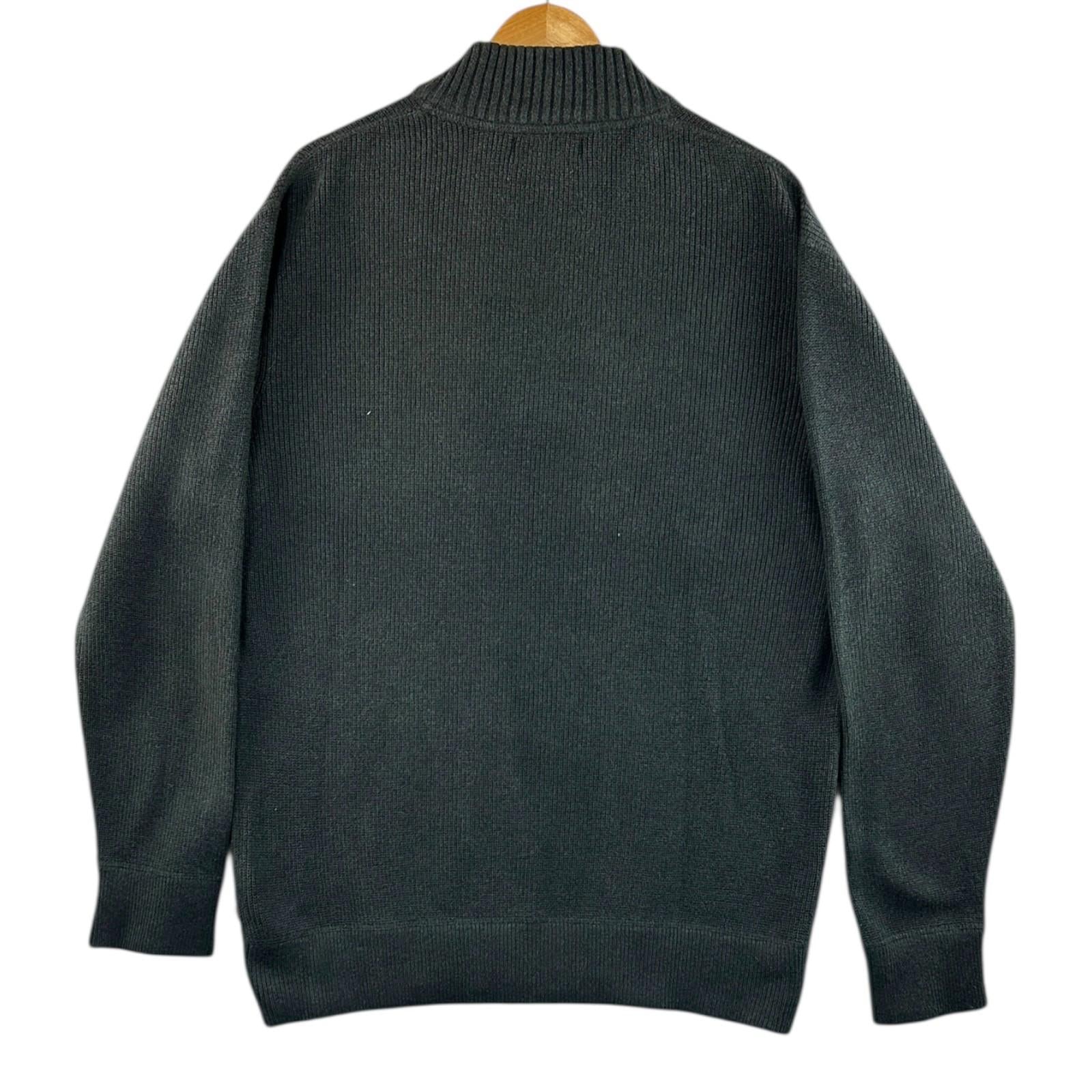Eddie Bauer Knit Jumper Men's UK Size L Grey 1/4 Zip Long Sleeve Sweater