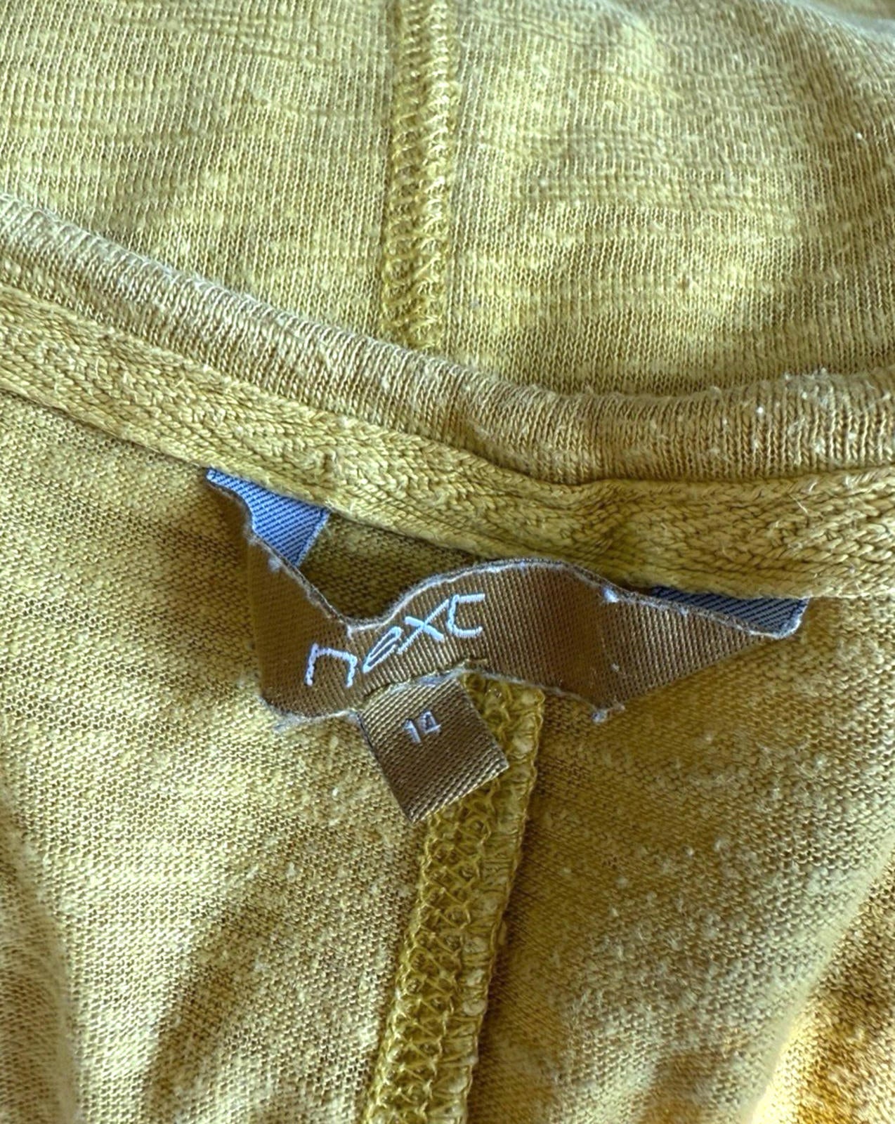 Next T-Shirt Blouse Women’s UK Size 14 Mustard Yellow V Neck Pocket Summer