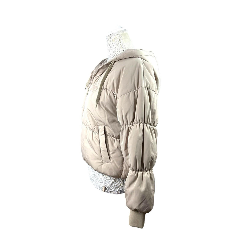 Divided Griege Puffer Jacket Mid Length Hooded Women’s UK Size XXS
