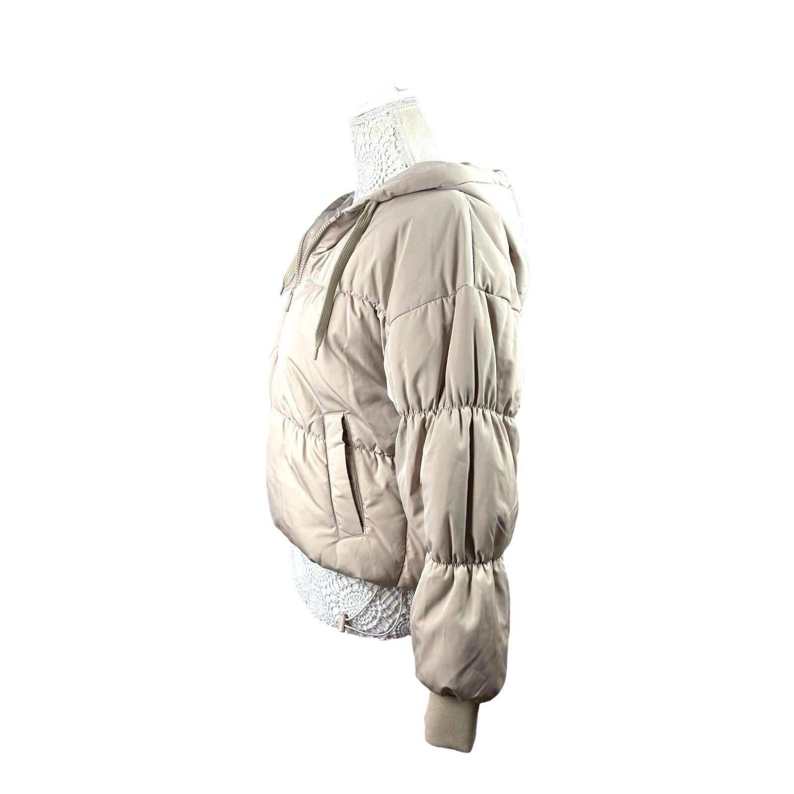 Divided Griege Puffer Jacket Mid Length Hooded Women’s UK Size XXS