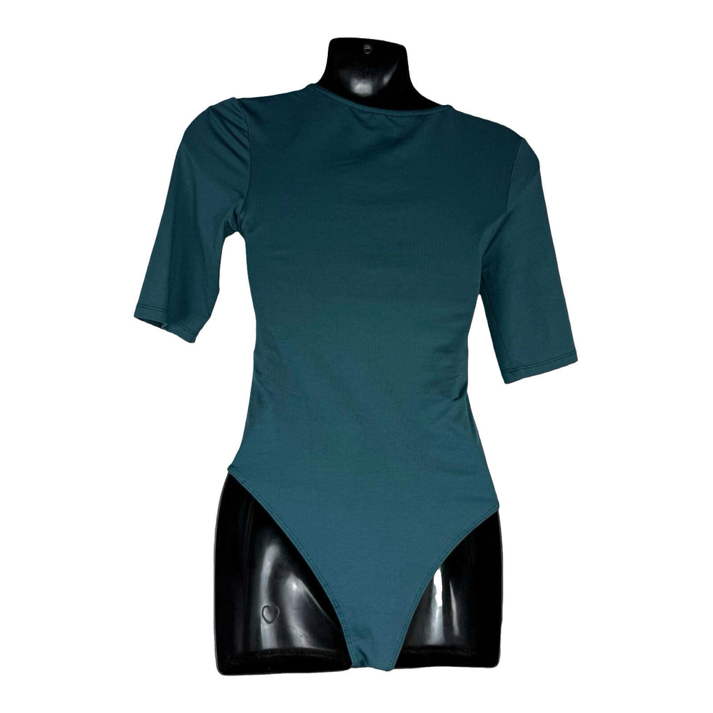Primark Stretch Bodysuit Top Women’s UK Size XS 3/4 Sleeve Dark Green