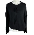 Black Knit Jumper Relaxed Fit Bow Detail Crew Neck Women’s UK Size S