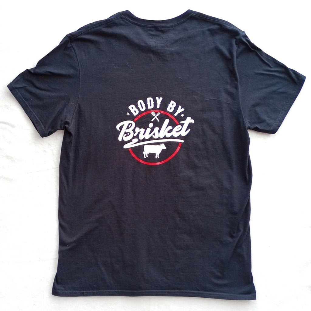 Body By Brisket T-Shirt Men's UK Size L Black Crew Neck BBQ Sauce Graphic Print