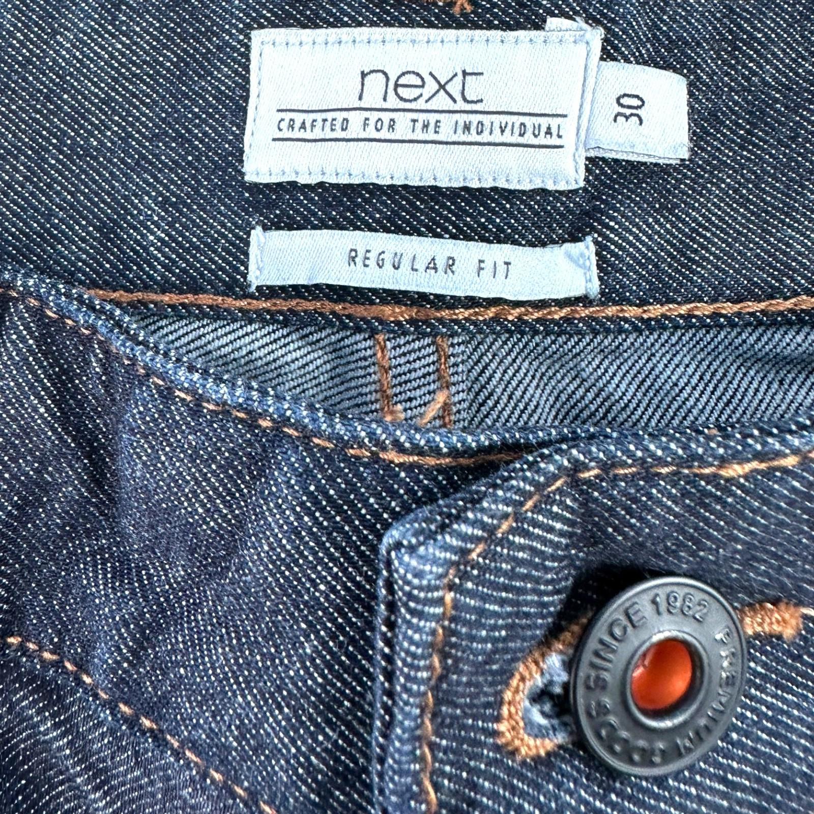 Next Denim Shorts Men's UK Size 30" W Regular Fit Blue Button Front Rolled Cuffs