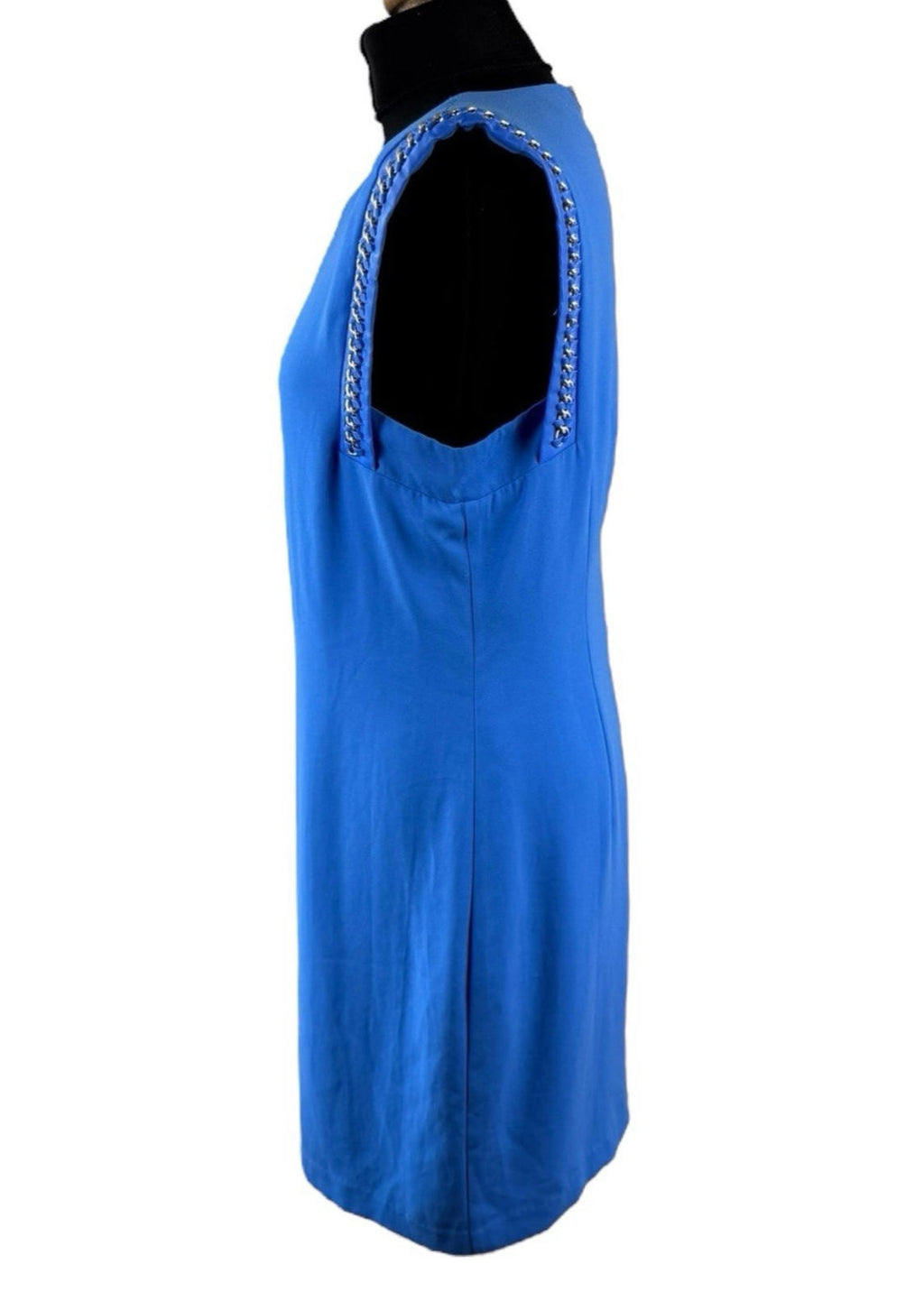 Spotlight By Warehouse Blue Mini Dress Gold Chain Detail Women’s UK Size 14