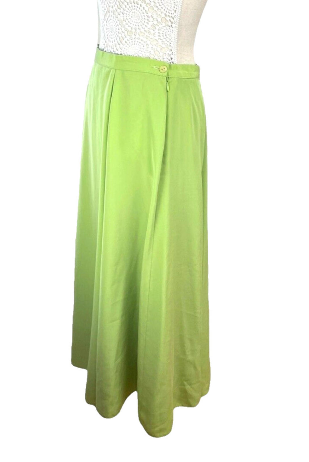 Alexon Skirt & Shirt Blouse Suit Women’s UK Size 14 Green Satin 2 Piece Set