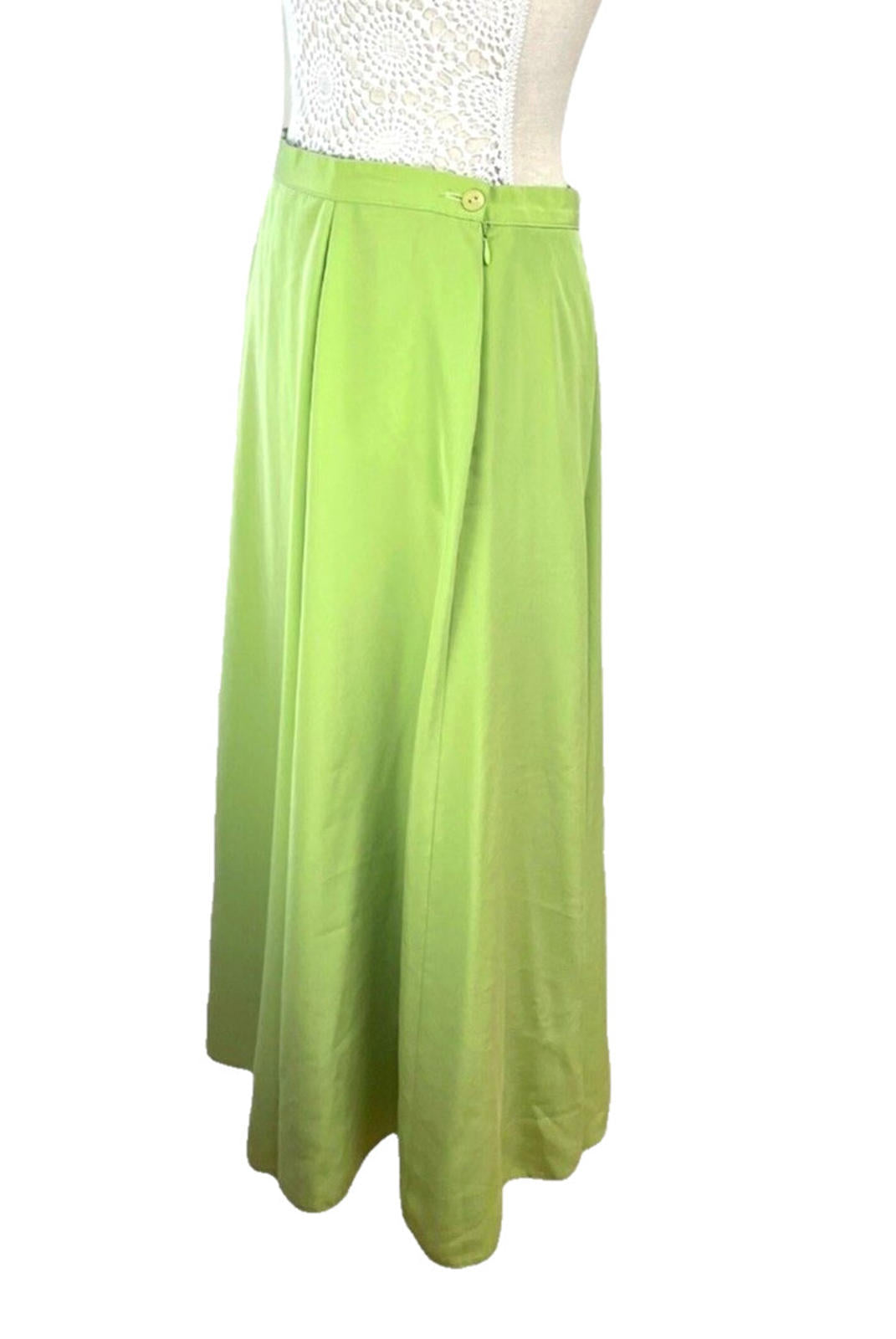 Alexon Skirt & Shirt Blouse Suit Women’s UK Size 14 Green Satin 2 Piece Set