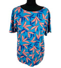 Damart Cotton T-Shirt Blouse Top Women’s UK Size 18-20 Leaf Print Multicolour