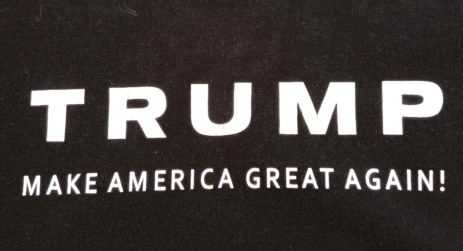 Trump Print T-Shirt Men's UK Size L Black Crew Neck USA Make America Great Again