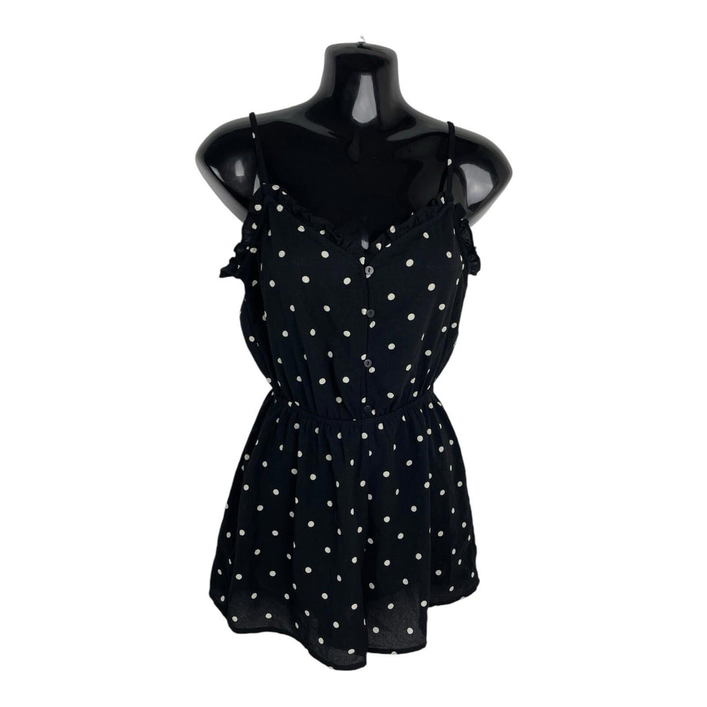 Divided Black Chiffon Romper Playsuit Polka Dot Women’s UK Size 6