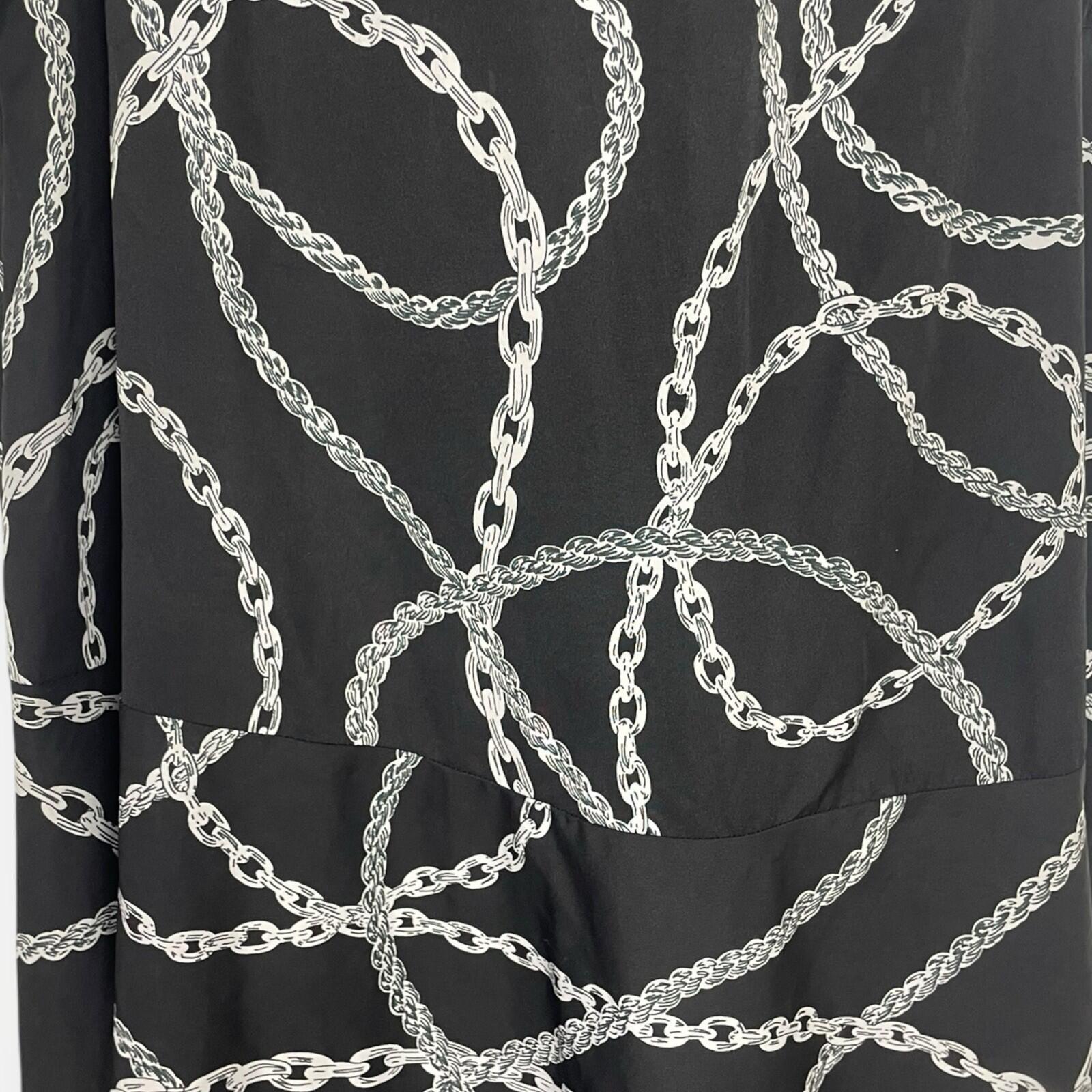 Simply Be Sleeveless Midi Dress Women’s UK Size 20 Lightweight Chain Print Black