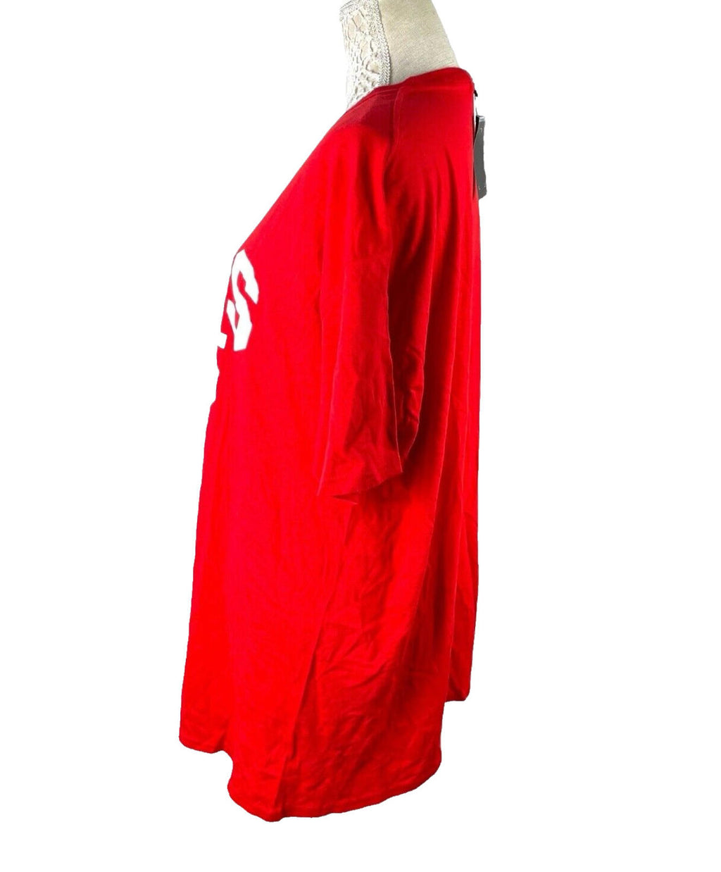 Pretty Little Thing T-Shirt Dress Red Paris Print Women’s UK Size M