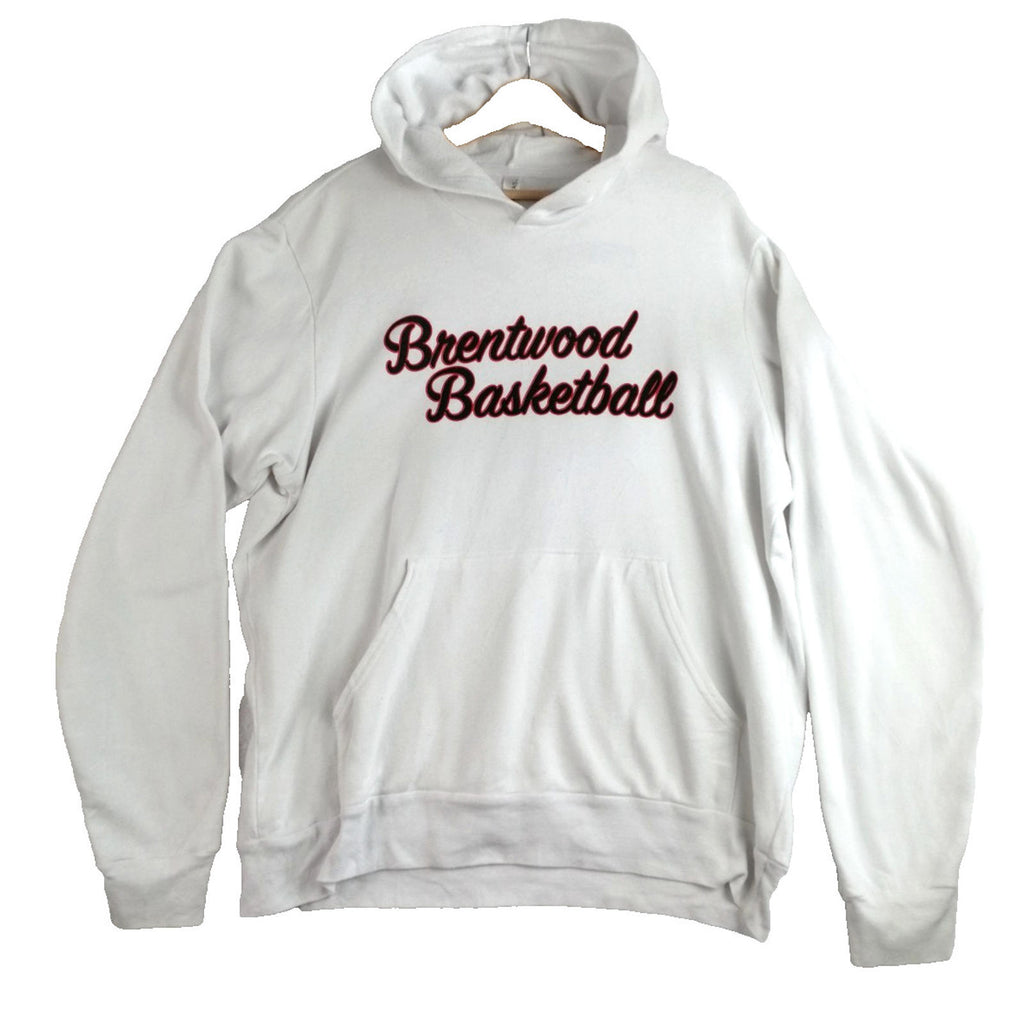 Brentwood Basketball Hoodie Men's Size XL White Jersey Hooded Pockets Sports