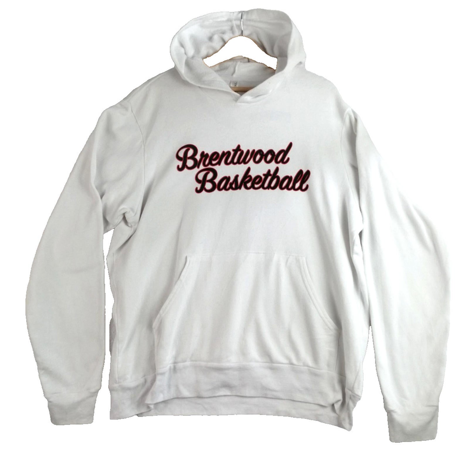 Brentwood Basketball Hoodie Men's Size XL White Jersey Hooded Pockets Sports