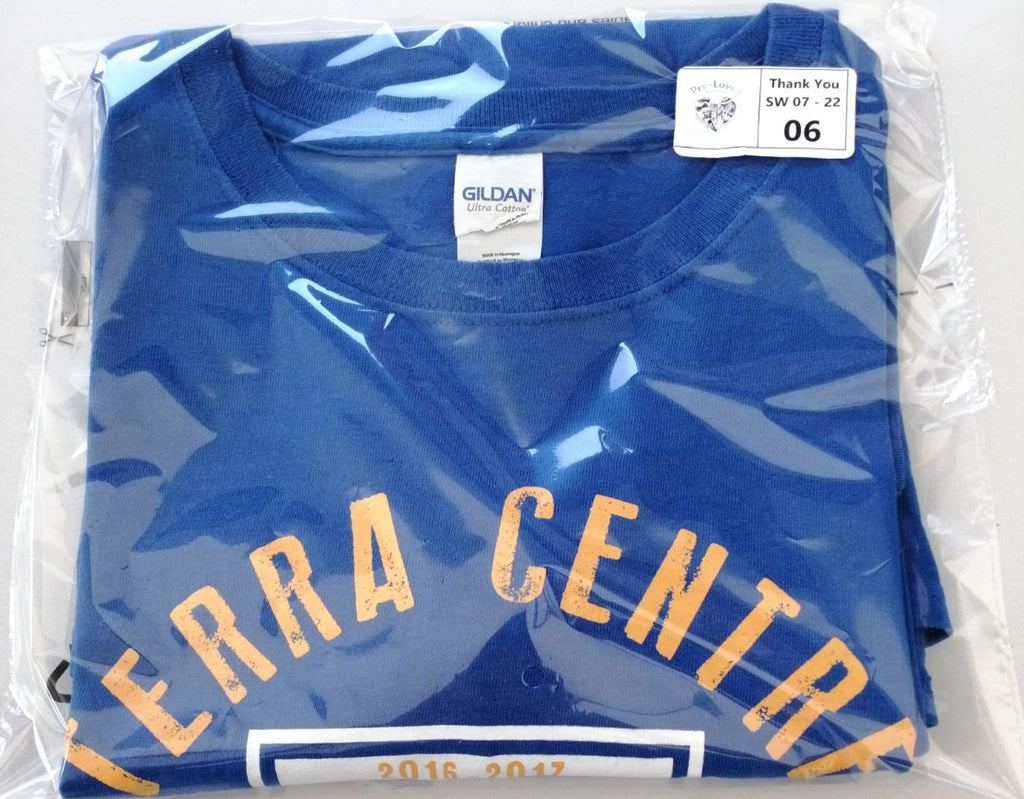 Elementary School Tigers Graphic Print T-Shirt Size L Blue Crew Neck 100% Cotton