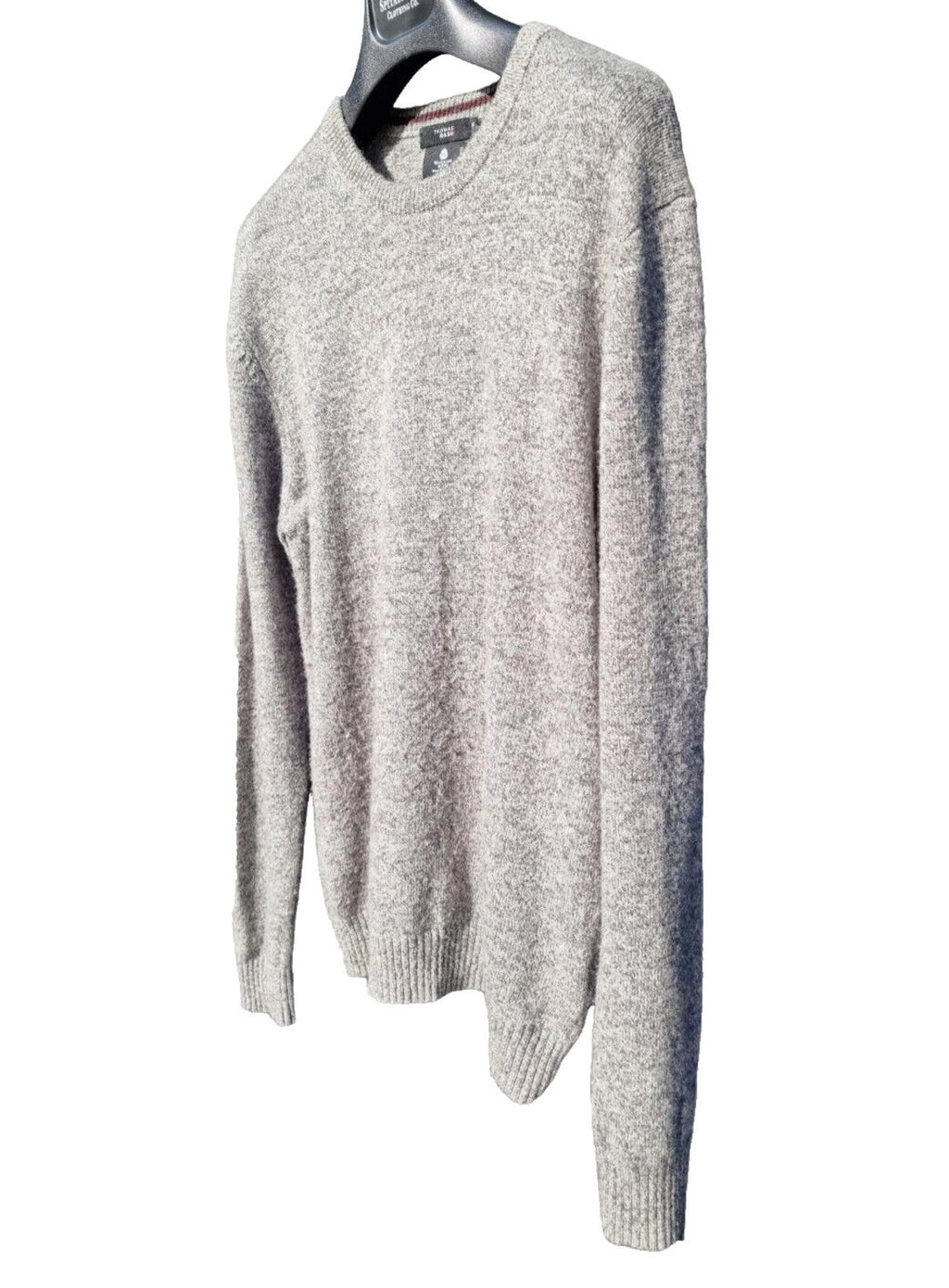 Thomas Nash Knit Jumper Men's UK Size M Grey Lambswool Mix Crew Neck Long Sleeve