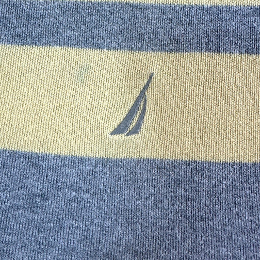 Nautica Knit Jumper Men's UK Size XL Yellow Long Sleeve 1/4 Zip Embroidered Logo