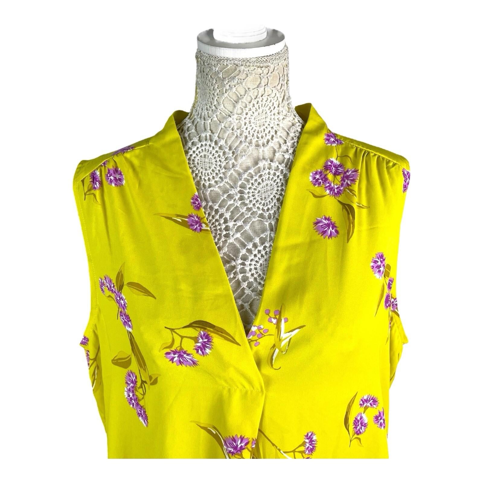 Principles Yellow Floral Sleeveless Blouse Summer Women’s UK Size 20