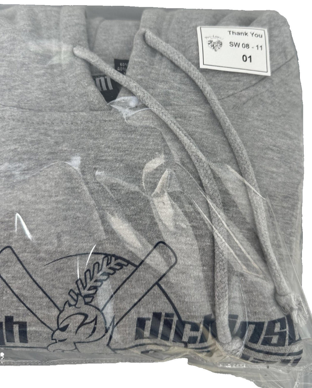 Devils Softball Hoodie Men's UK Size M Grey Hooded Jersey Pocket Drawstring