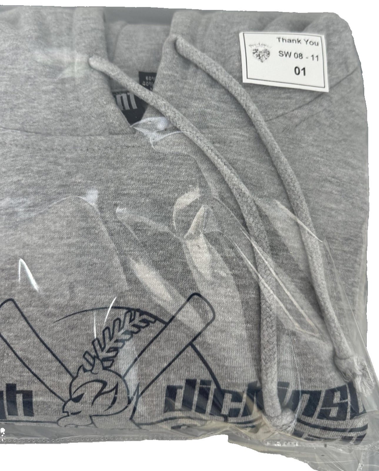 Devils Softball Hoodie Men's UK Size M Grey Hooded Jersey Pocket Drawstring