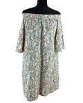 H&M Off Shoulder Mini Dress Women’s UK Size 8 Flare Sleeve Tropical Leaf Print