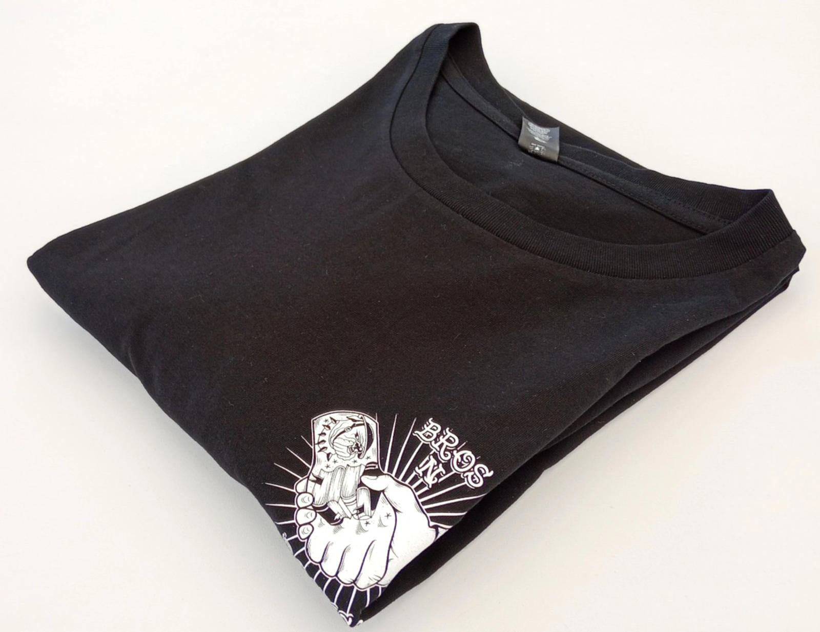 Brothers In Books Graphic Print T-Shirt Men's UK Size XL Black 100% Cotton