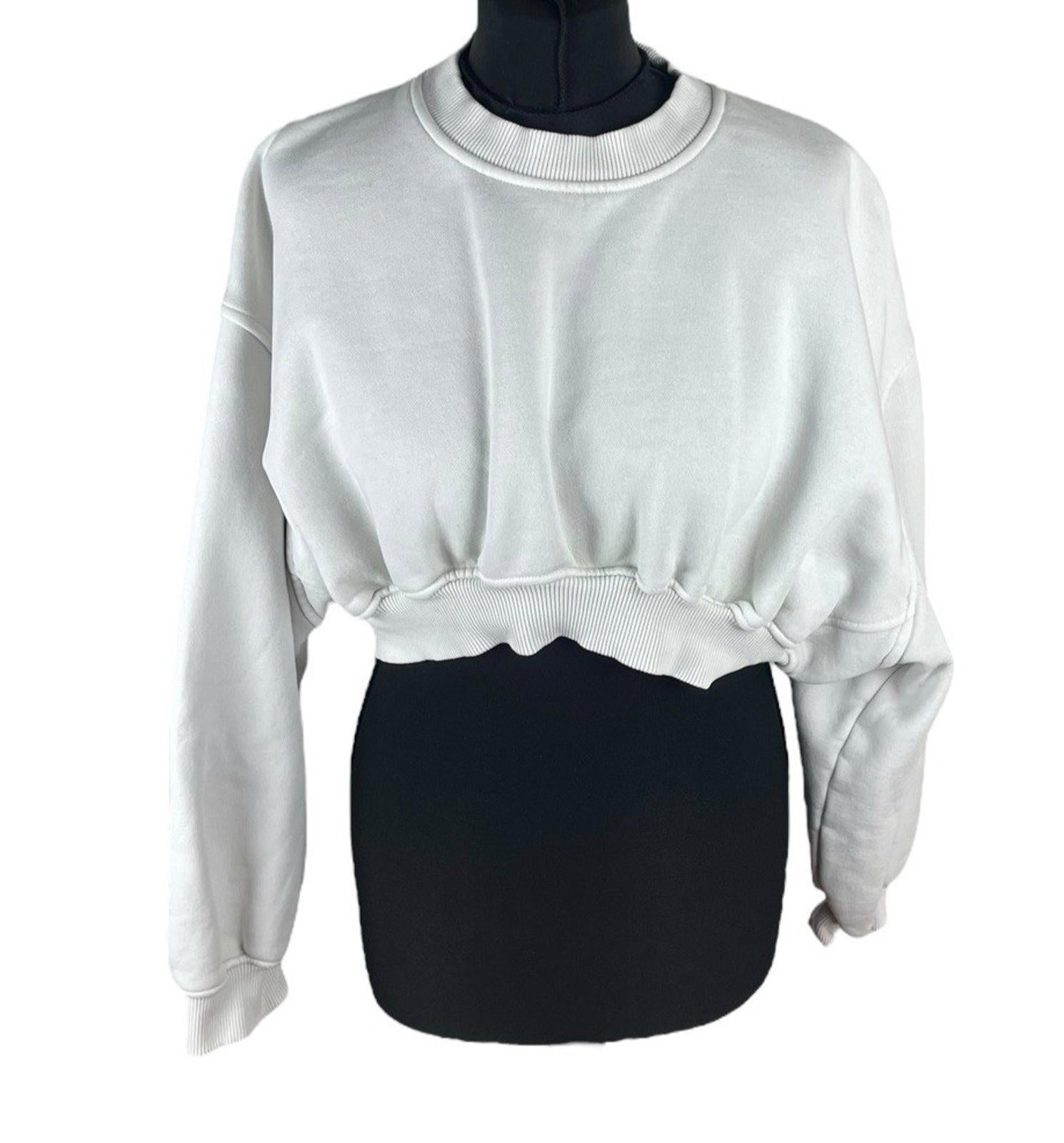 Zara Beige Cropped Sweater Jumper Crew Neck Women’s UK Size S