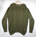 Jacamo Cable Knit Jumper Men's UK Size 2XL Khaki Green Crew Neck Sweater