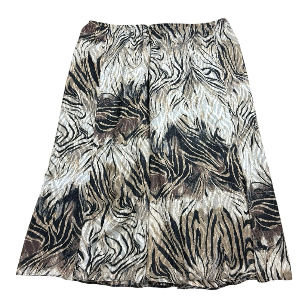 Roman Aline Midi Skirt Women’s UK Size 20 Elastic Waist Gold Animal Print