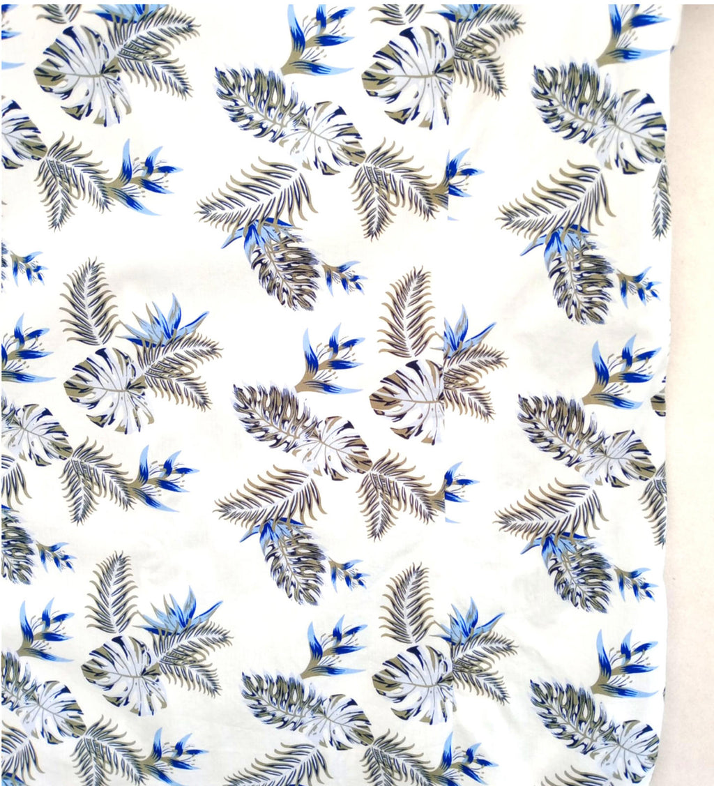Feraud Shirt Long Sleeve Leaf Design White 100% Cotton Men's UK Size Medium M
