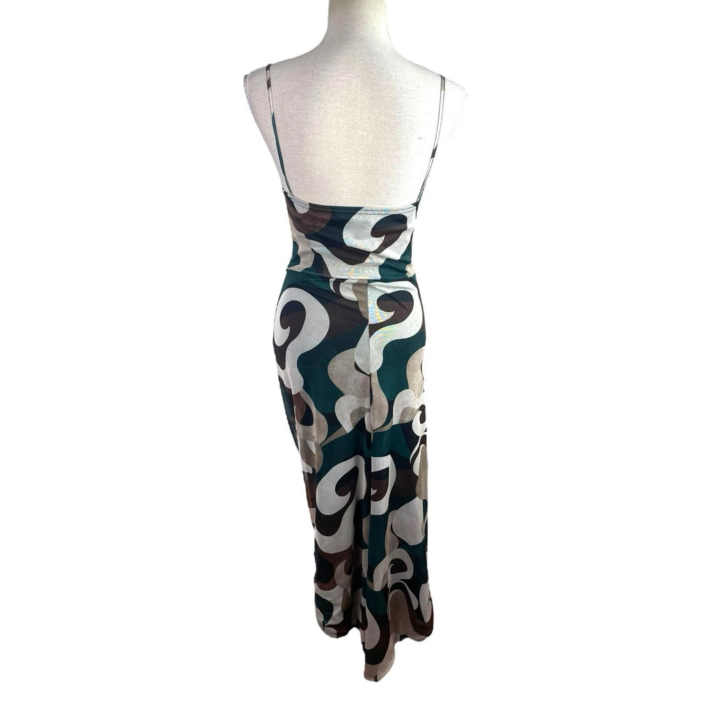 Pretty Little Thing Swirl Print Midi Dress Women’s UK Size 10 Abstract Camisole