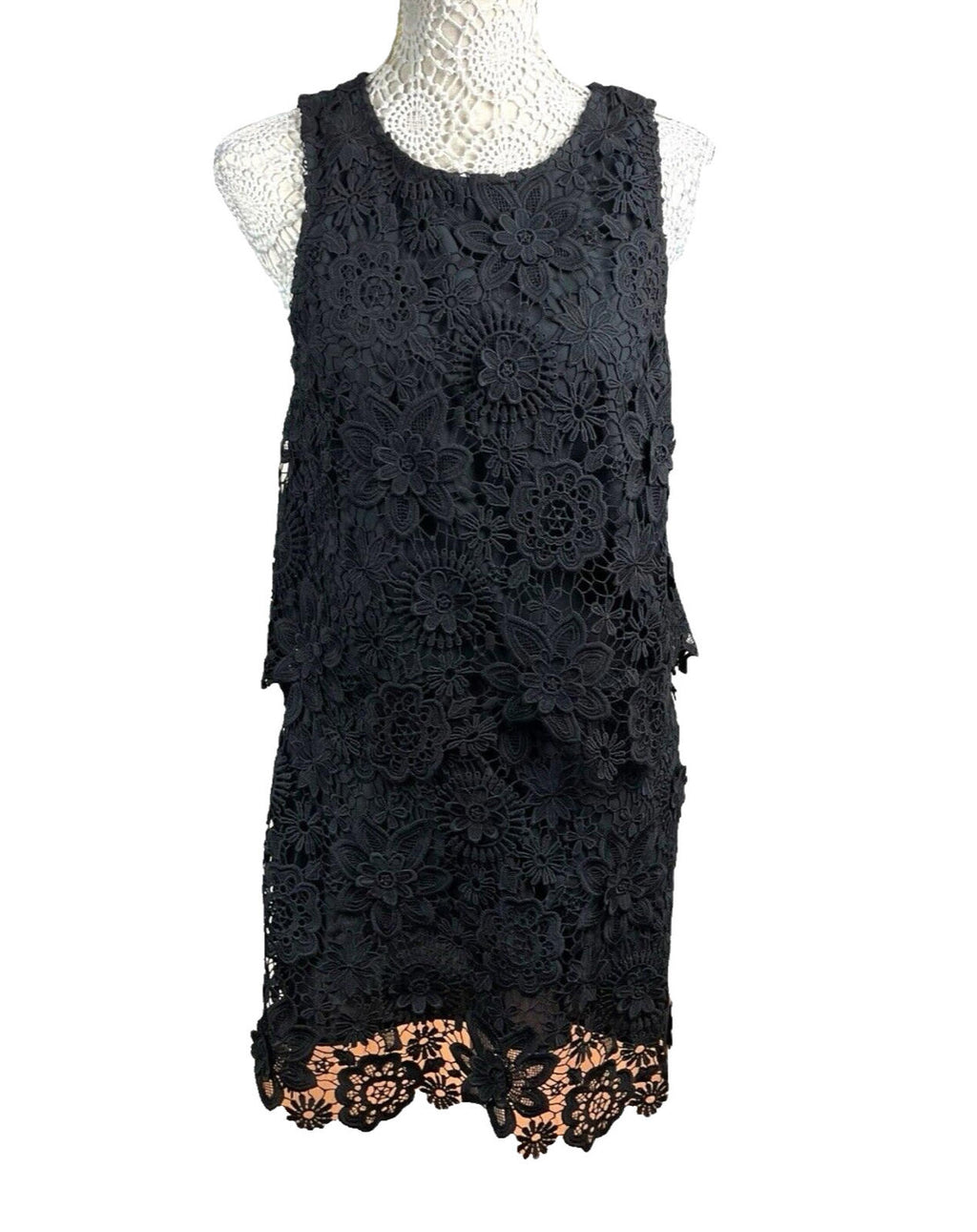 Topshop Co Ord Set  Women's UK Size 12 Top & Mini Skirt Layered Black