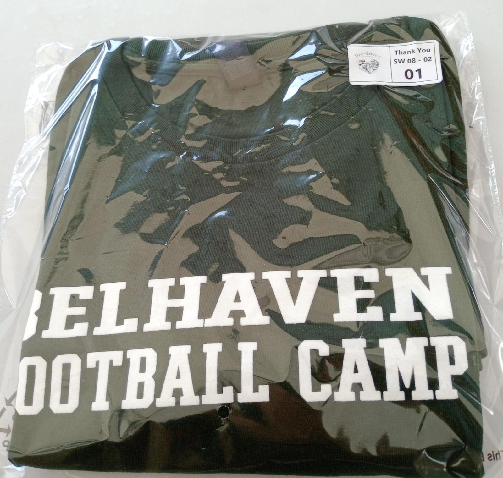 Belhaven Football Camp Graphic Print T-Shirt Men's UK Size 2XL Green 100% Cotton