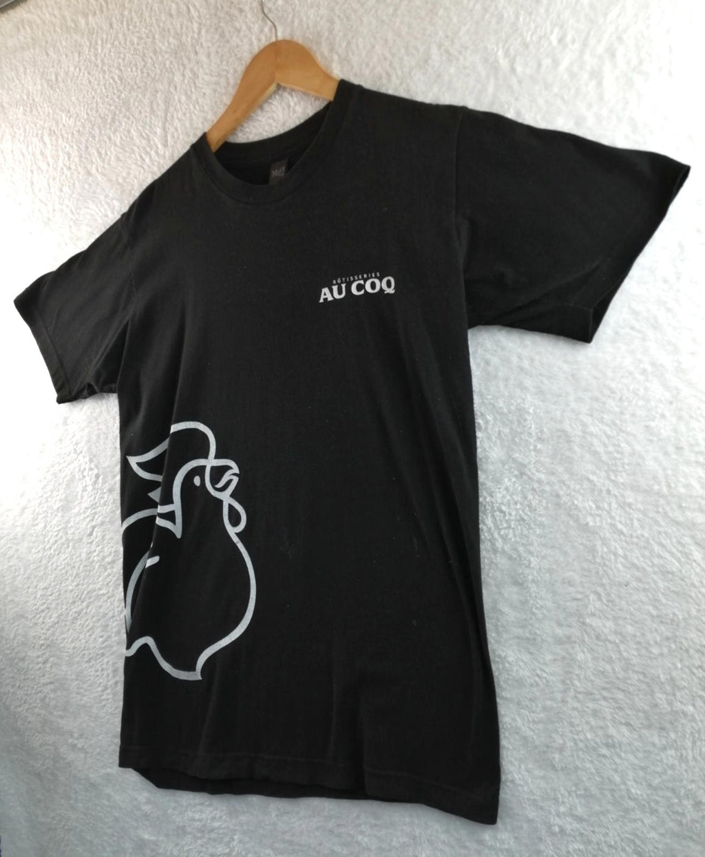 Chicken Graphic Print T-Shirt Men's Size M Black Crew Neck 100% Preshrunk Cotton