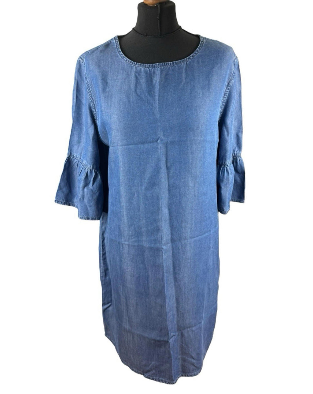 Peacocks Thin Denim Smock Dress Mini Short Sleeve Women’s UK Size 12 Summer