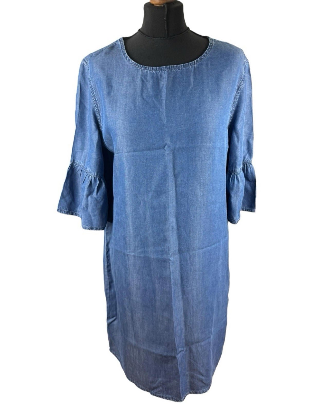 Peacocks Thin Denim Smock Dress Mini Short Sleeve Women’s UK Size 12 Summer