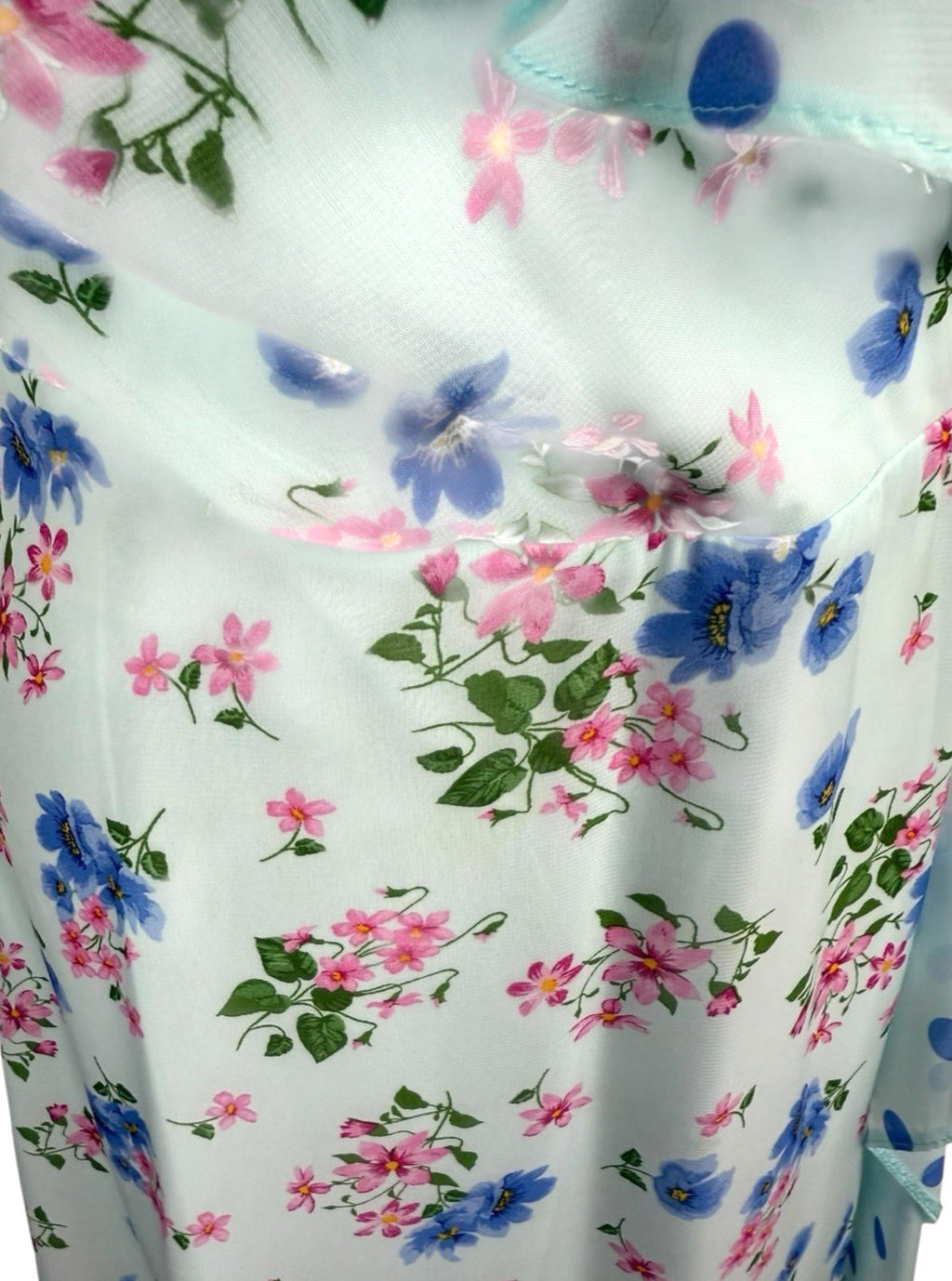 Roman Occasion Dress Midi Pastel Floral Chiffon V Neck Women’s UK Size 12