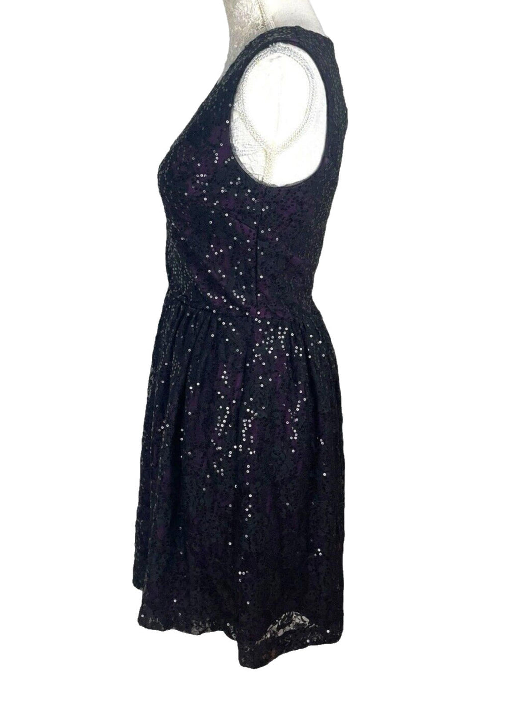 Oasis Sequin Dress Black & Purple Women’s UK Size S (8-10)