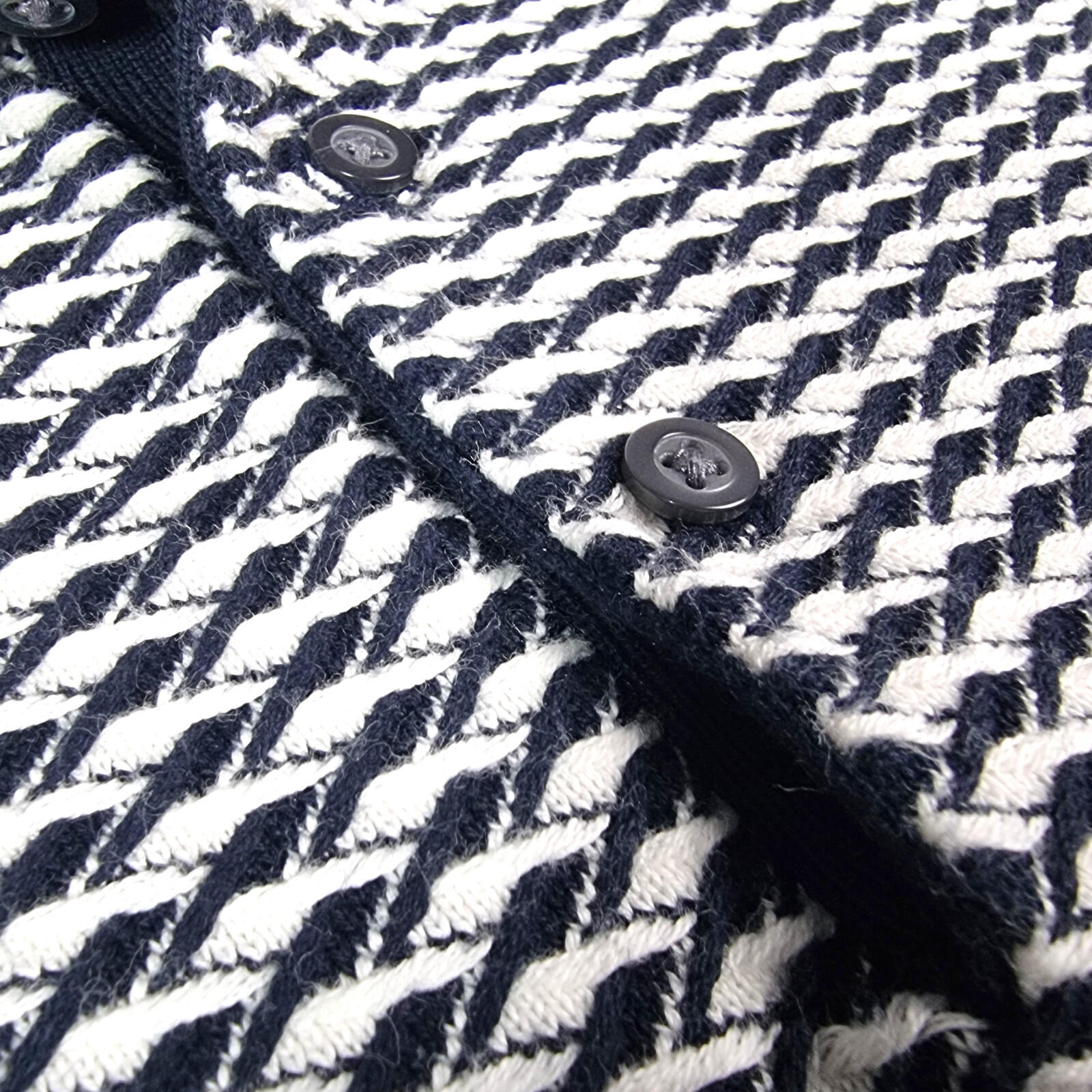 Next Knit Polo Shirt Men's UK Size M Blue Textured Short Sleeve 100% Cotton