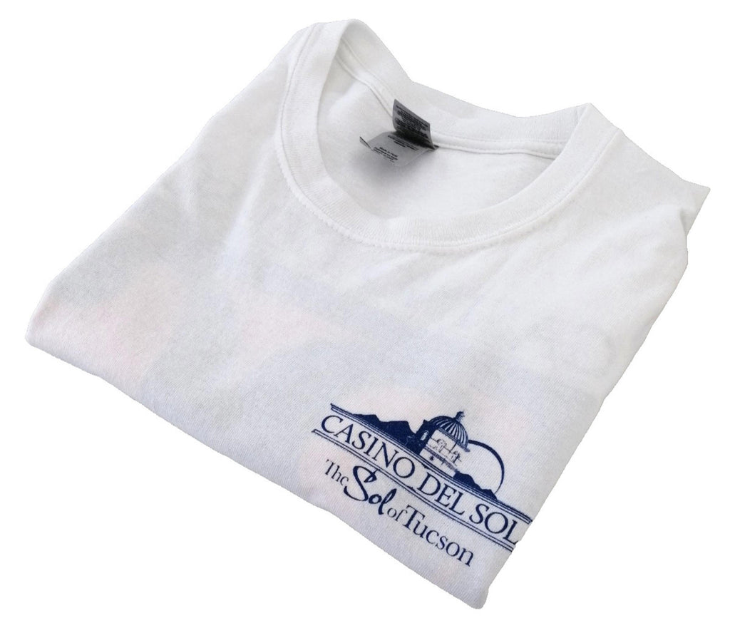 Graphic Print T-Shirt Men's US Size L White Crew Neck 100% Cotton