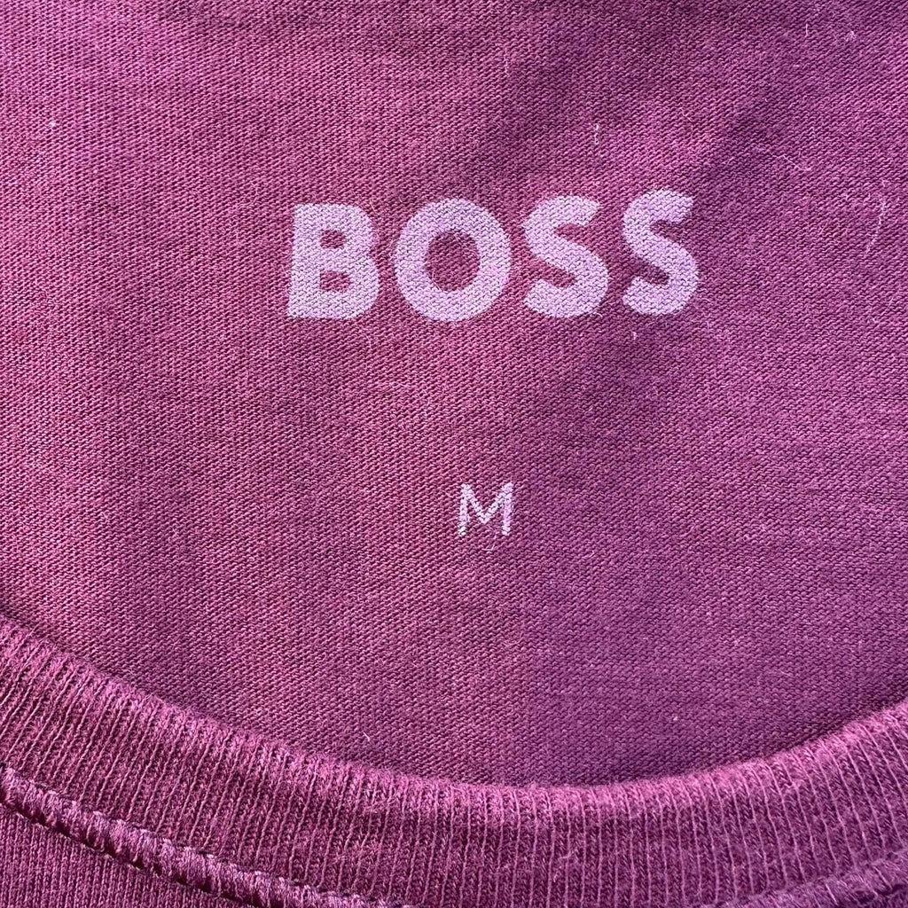 Hugo Boss T-Shirt Men's UK Size M Purple Short Sleeve Embroidered Logo Summer