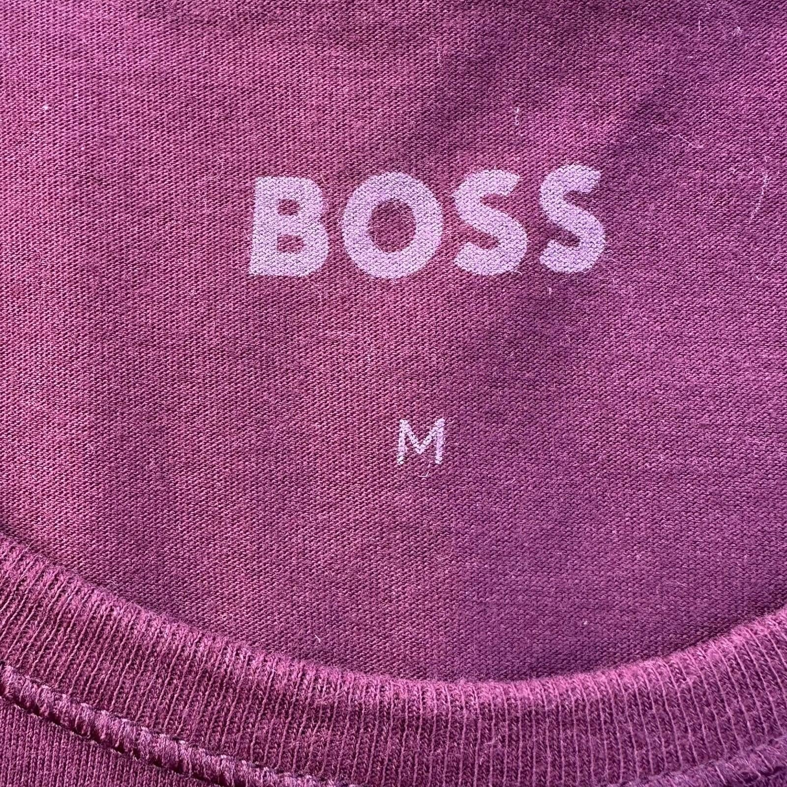 Hugo Boss T-Shirt Men's UK Size M Purple Short Sleeve Embroidered Logo Summer