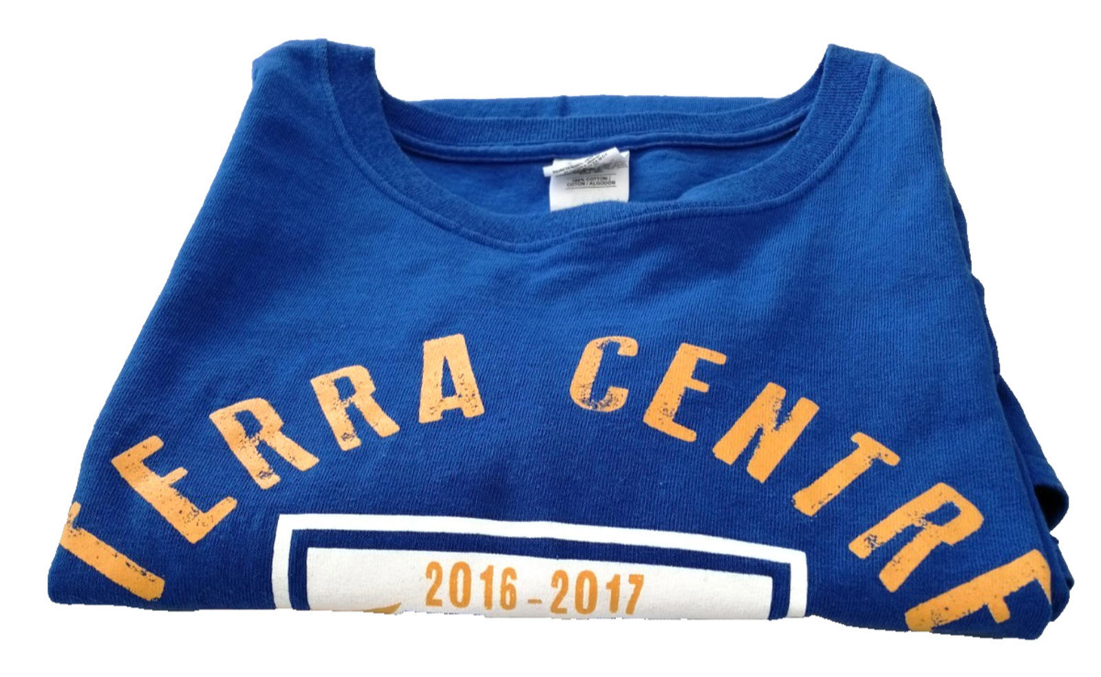 Elementary School Tigers Graphic Print T-Shirt Size L Blue Crew Neck 100% Cotton
