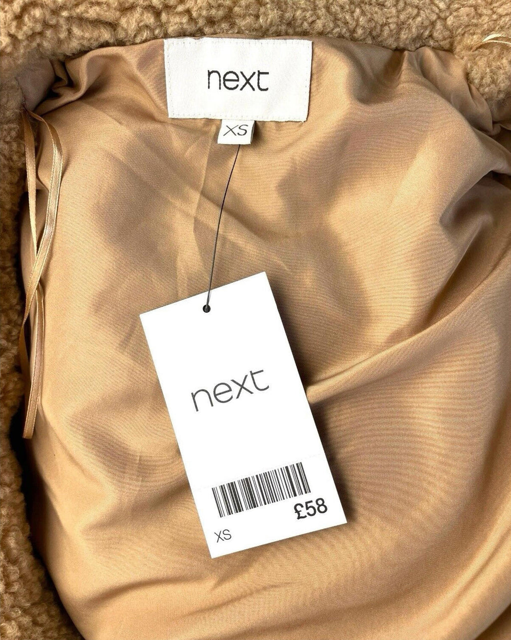 Next Beige Teddy Fleece Gillet Women’s UK Size XS
