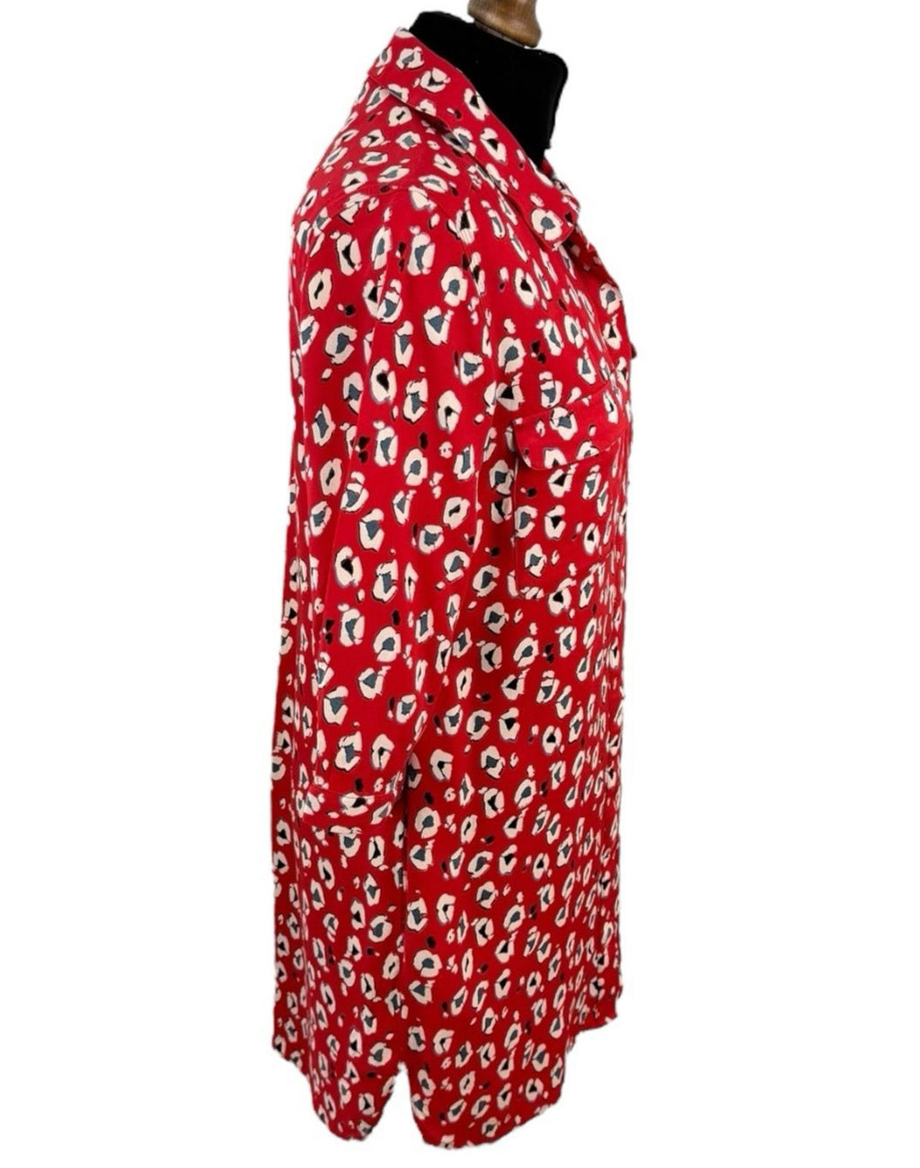 Next Petite Red Shirt Blouse Animal Print Women’s UK Size 12 PETITE