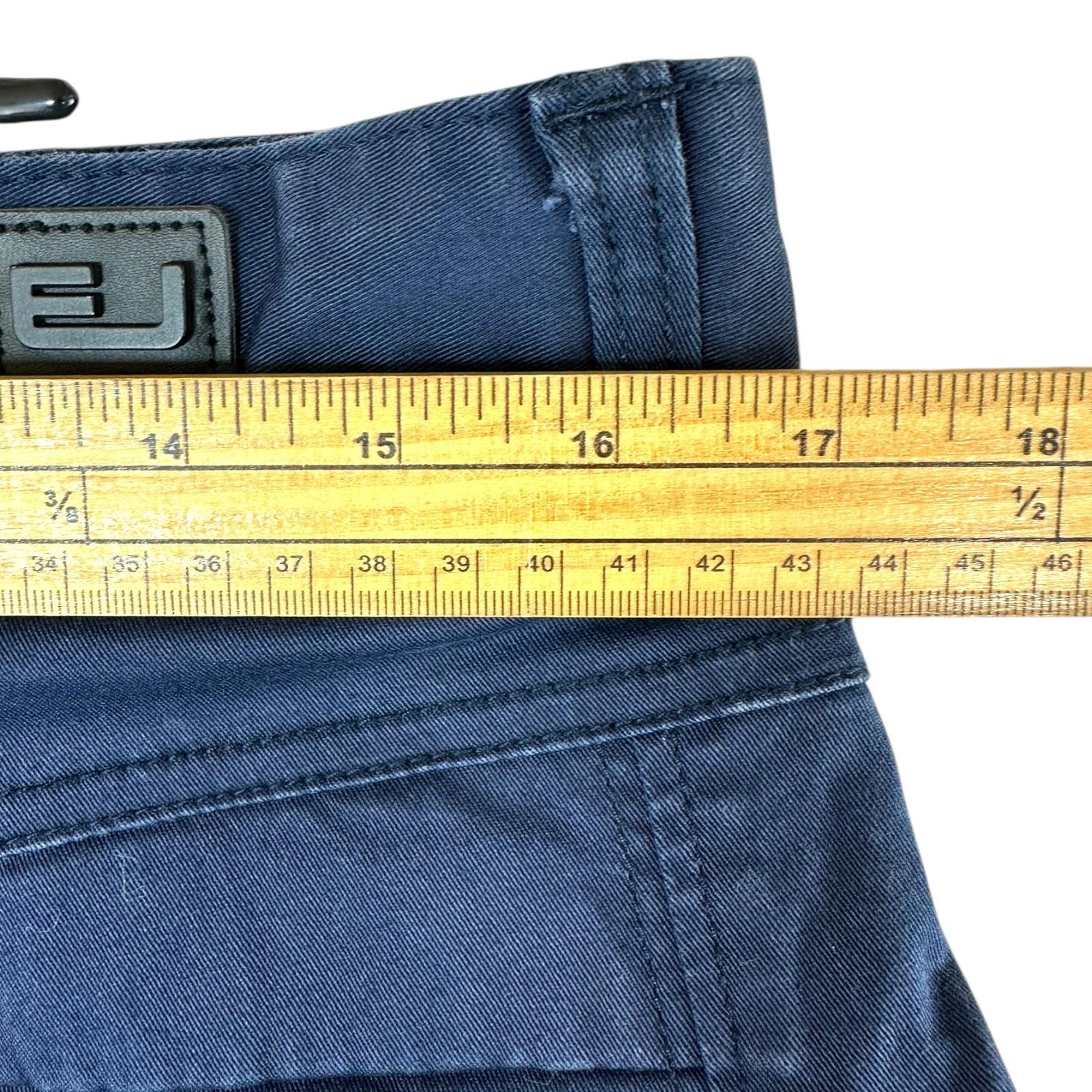 EJ Denim Shorts Men's UK Size 34 W Blue Embroidered Logo Denim Button Up