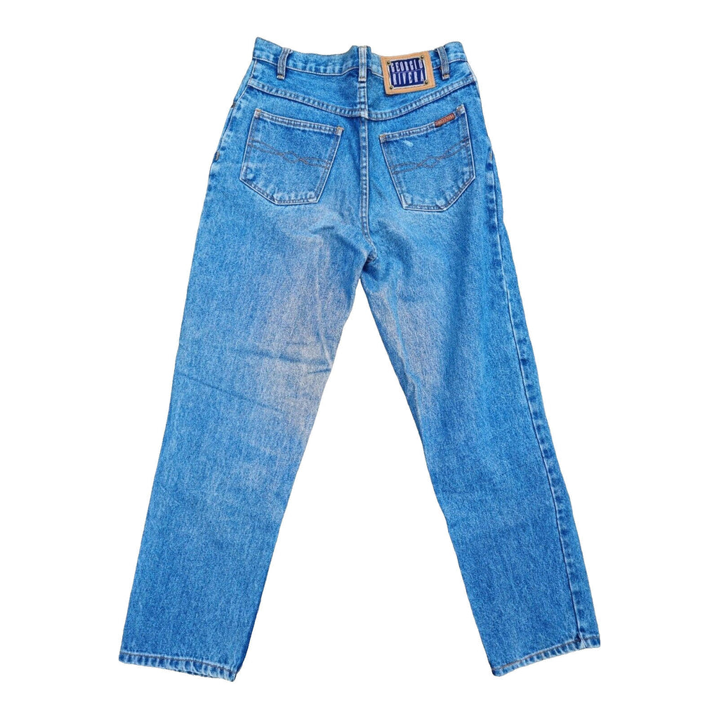 Georgio Rivera Retro Jeans Men's UK Size W30 L30 Blue Denim Straight Leg 90's