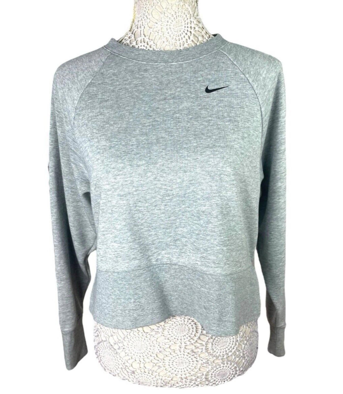 Nike Dri Fit Grey Jumper Jersey Sweater Relaxed Fit Women’s UK Size XS
