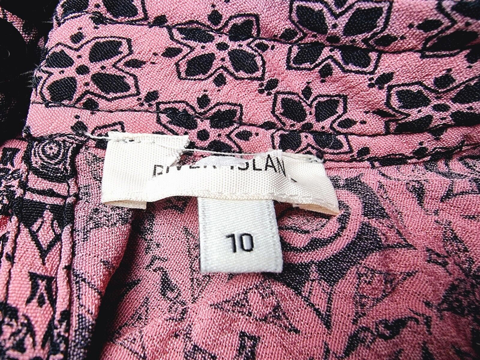 River Island Smock Top Victorian Pattern Women's UK Size 10