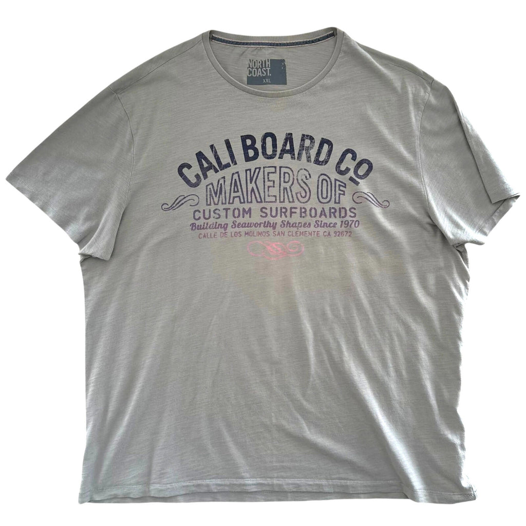 Marks & Spencer T-Shirt Men's UK Size 2XL Grey Short Sleeve Graphic Print Surf